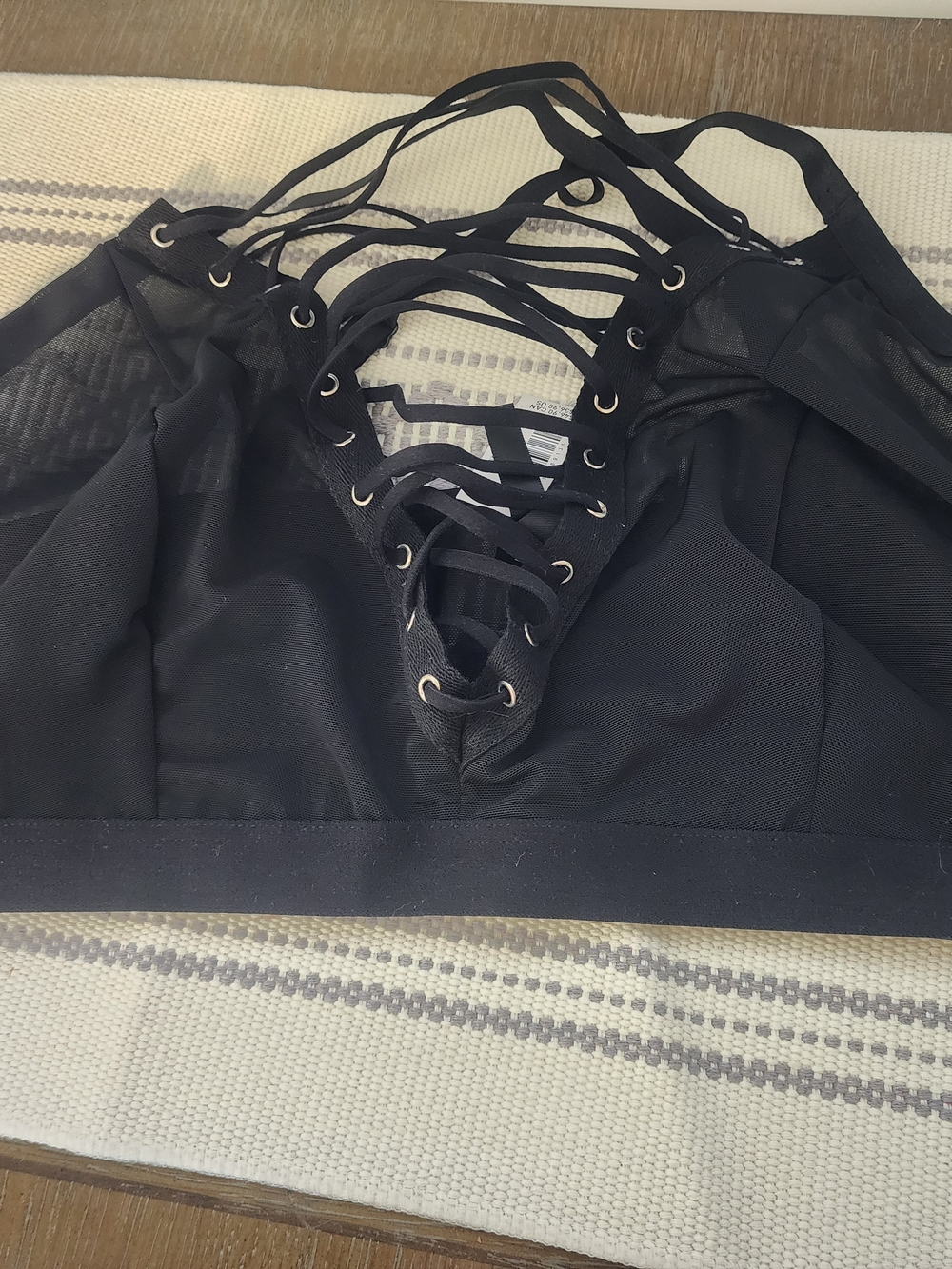 torrid Black Lace-Up Bralette with Strappy Detail With Garter